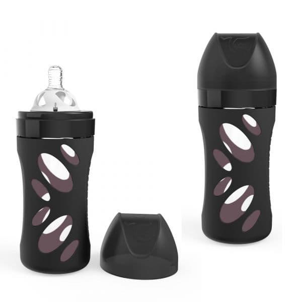 TwistShake Biberão de Vidro Anticólicas Glass Bottles 260 ml Black