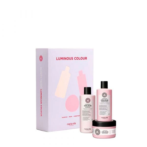 Maria Nila Luminous Colour Shampoo Cabelo Pintado 350ml + Condicionador 300ml + Máscara 250ml