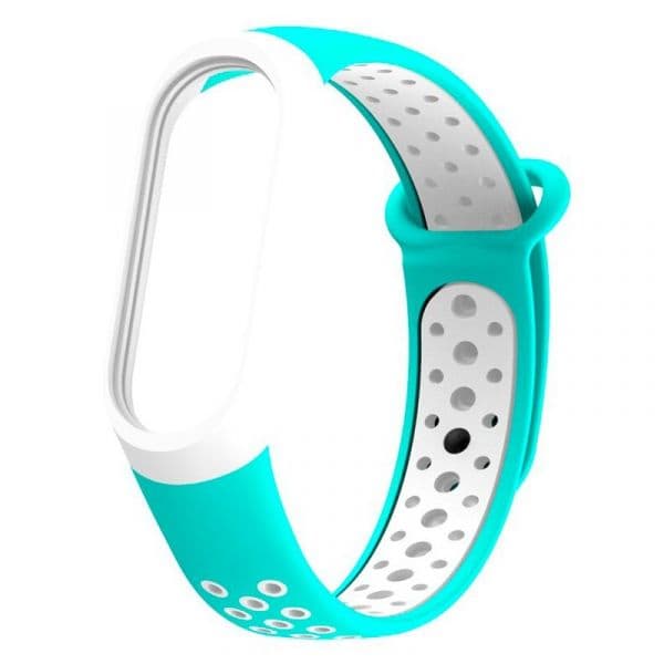 Pulseira Bracelete SportyStyle - Xiaomi Mi Band 5 - Verde / Branco