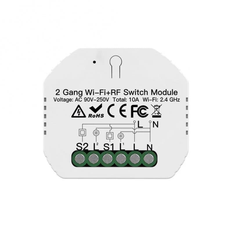 Moes 2 -channel switch module - Smart WiFi + RF433
