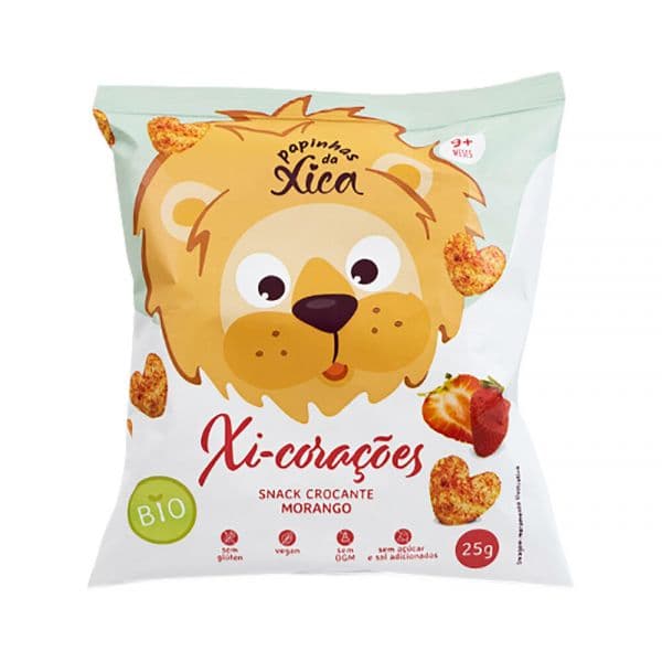 Papinhas da Xica Xi-Corações Snack Crocante de Morango 25g