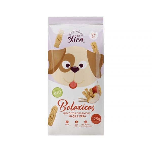 Papinhas da Xica Bolaxicas Biscoitos Orgânicos de Maçã e Pera 125g