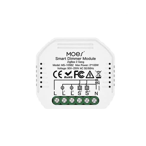 Moes Módulo Dimmer 2 Canais Zigbee Novo