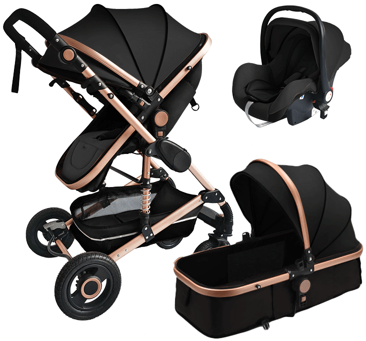 Carrinho Multifuncional 3 in 1 I-Size B.Active X-Go Black Gold