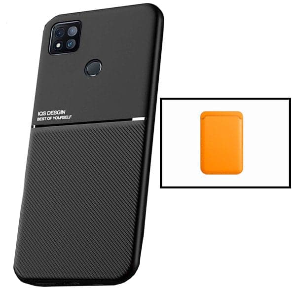 Kit Capa Magnetic Lux + Magnetic Wallet Laranja para Xiaomi Redmi 9 Activ
