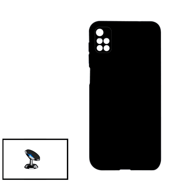 Kit Suporte Magnético de Carro + Capa Silicone Líquido para Xiaomi Redmi 10 - Preto