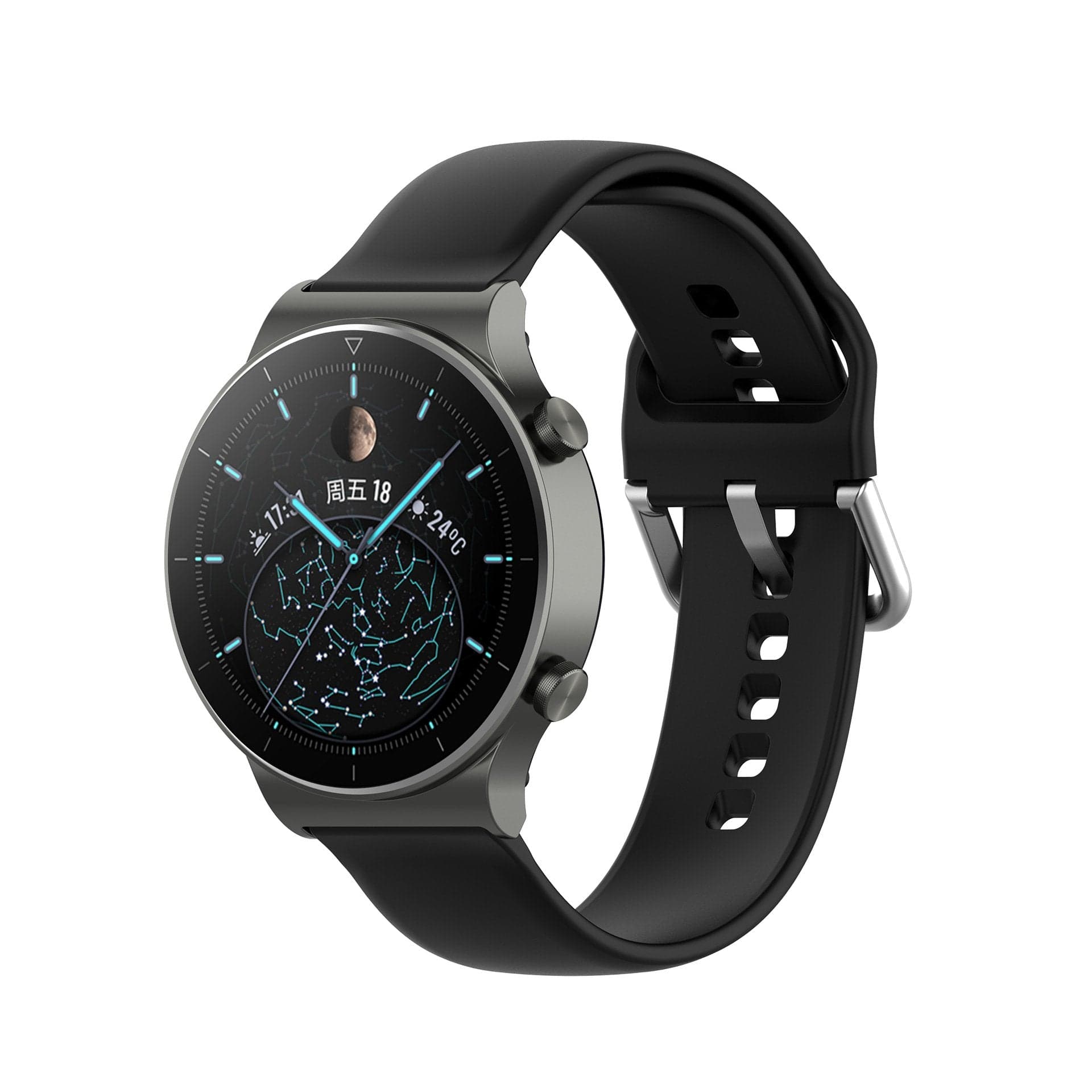 Bracelete SmoothSilicone Com Fivela para Amazfit GTR 3 - 47mm - Preto