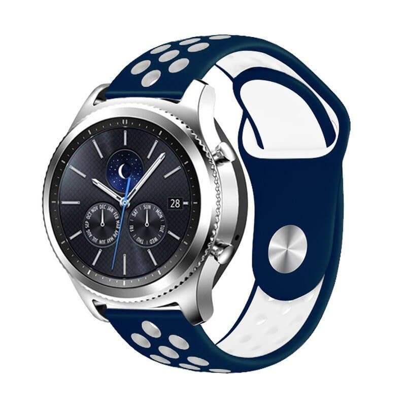 Bracelete SportyStyle para Amazfit GTR 3 Pro - 47mm - Azul Escuro / Branco