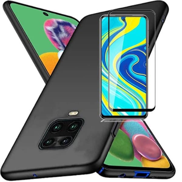 Kit Vidro Premium Full Cover + Capa SlimShield para Xiaomi Redmi Note 10 Lite - Preto