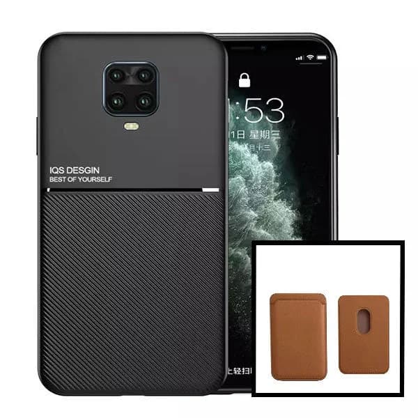 Kit Capa Magnetic Lux + Magnetic Wallet Castanho para Xiaomi Redmi Note 10 Lite