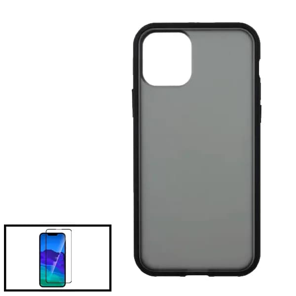 Kit Capa Anti Choque Protection Fumê + Vidro Premium Full Cover para Apple iPhone 13 Pro Max - Preto