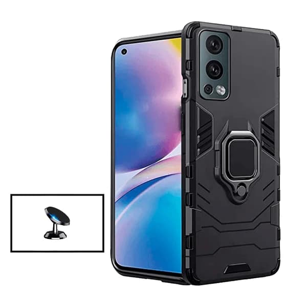 Kit Suporte Magnético de Carro + Capa 3X1 Military Defender para OnePlus Nord 2 5G