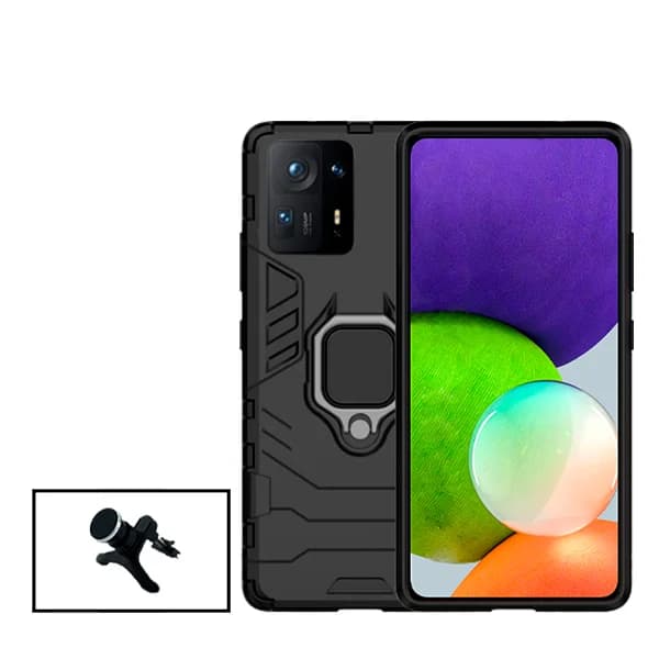 Kit Suporte Magnético de Carro Reforçado + Capa 3X1 Military Defender para Xiaomi Mix 4