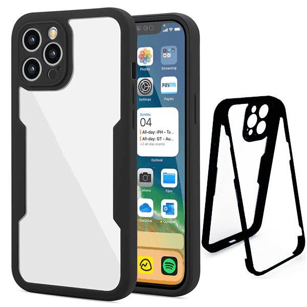 Capa Anti-Crash 360 Protection á Prova de Choque Frente e Verso para Samsung Galaxy A22 - Preto