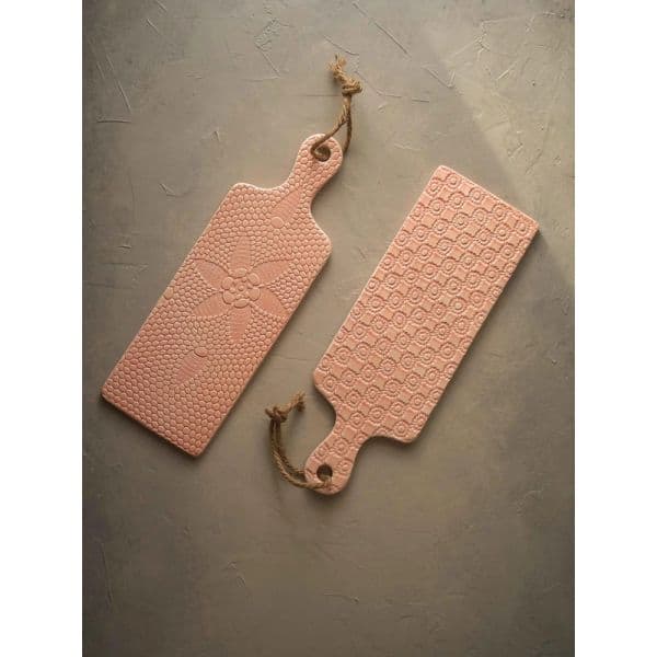 Ceramor Cerâmica Tábua Retangular Croché Salmão