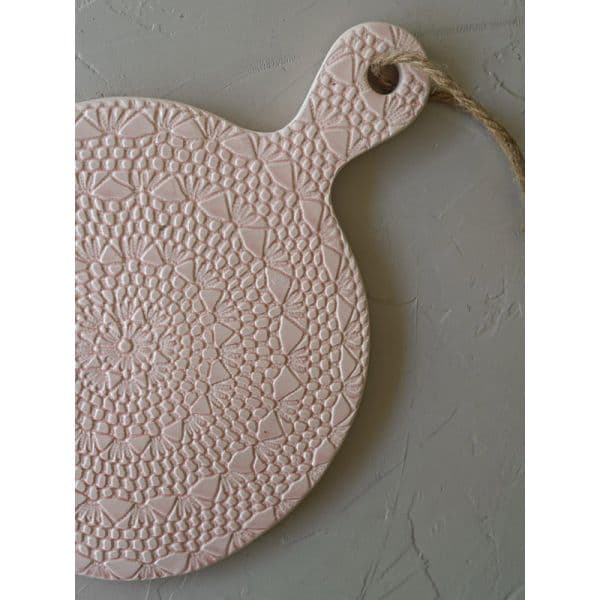 Ceramor Cerâmica Tábua Redonda Croché Rosa