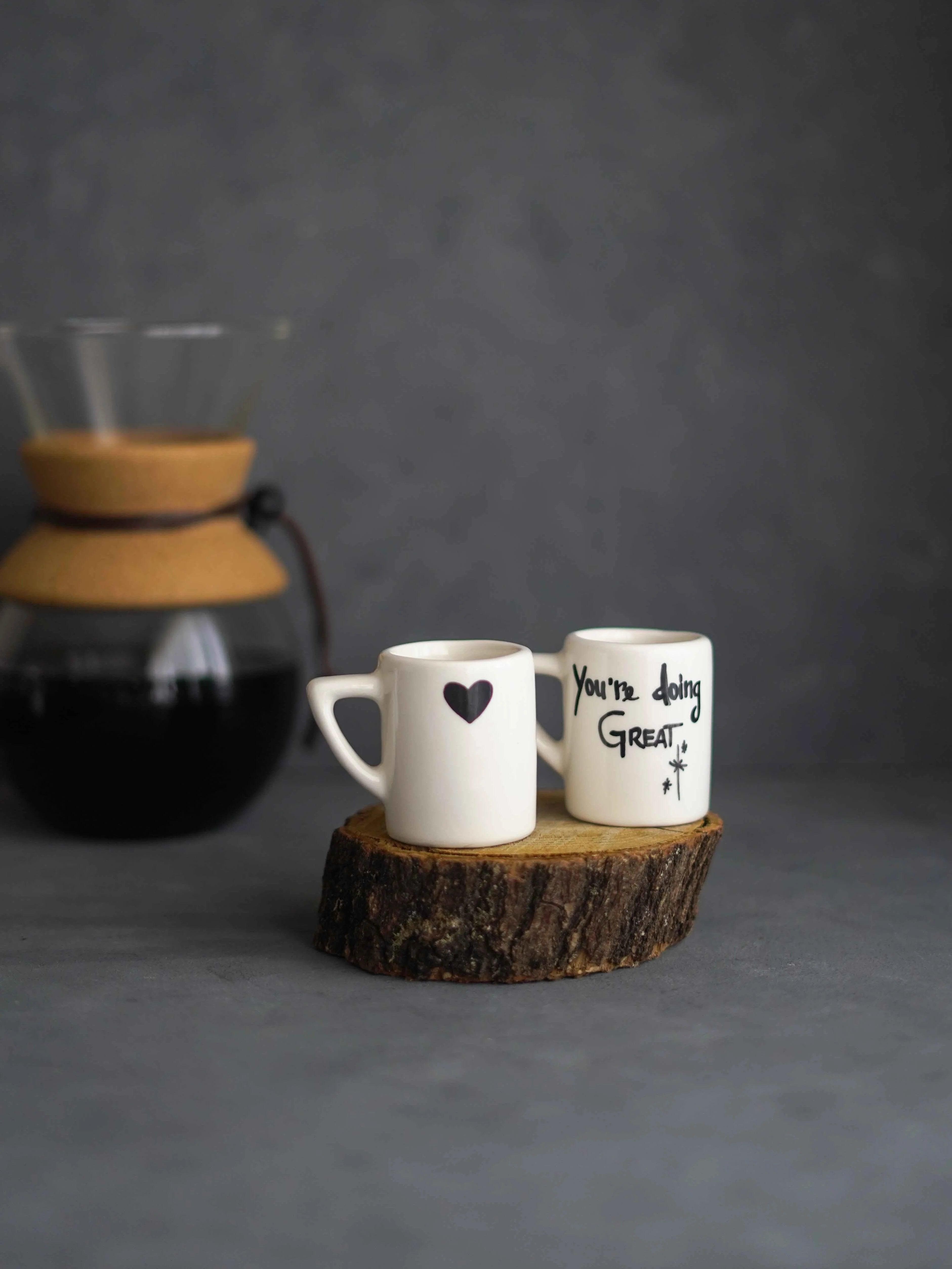 Conjunto 2 Chávenas de Café "With Coffee Nothing is Impossible"