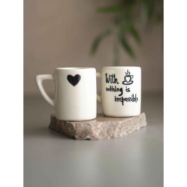 Ceramor Cerâmica Conjunto 2 Chávenas de Café com Mensagem - Inglês 65ml Https://i.postimg.cc/wxnxdrmv/conjunto-chavenas-doing-great.jpg