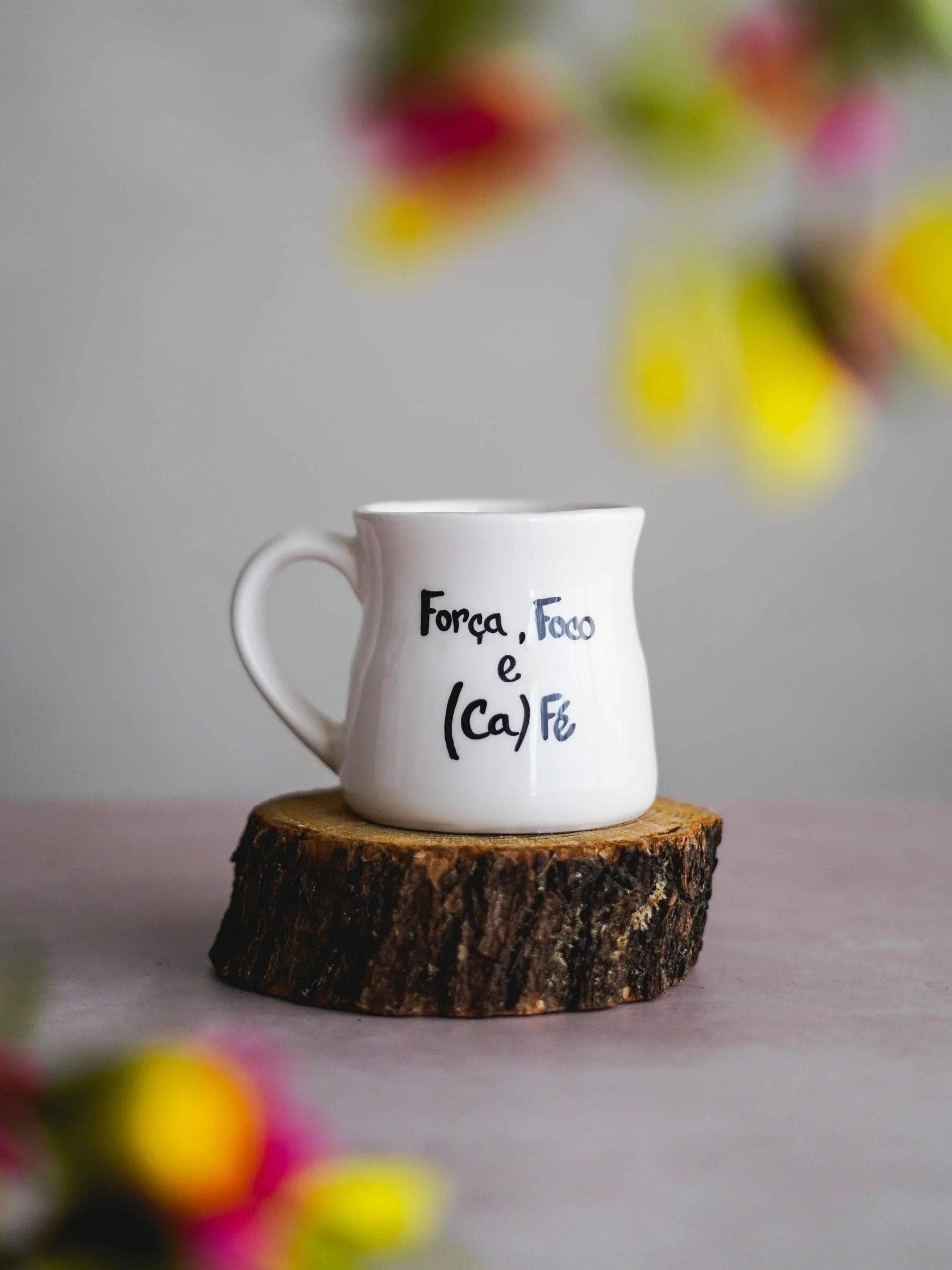 CerAmor Cerâmica Caneca Força, Foco e (Ca)fé