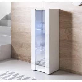 Vitrine modelo Luke V2 (40x128cm) cor branca com pés standard