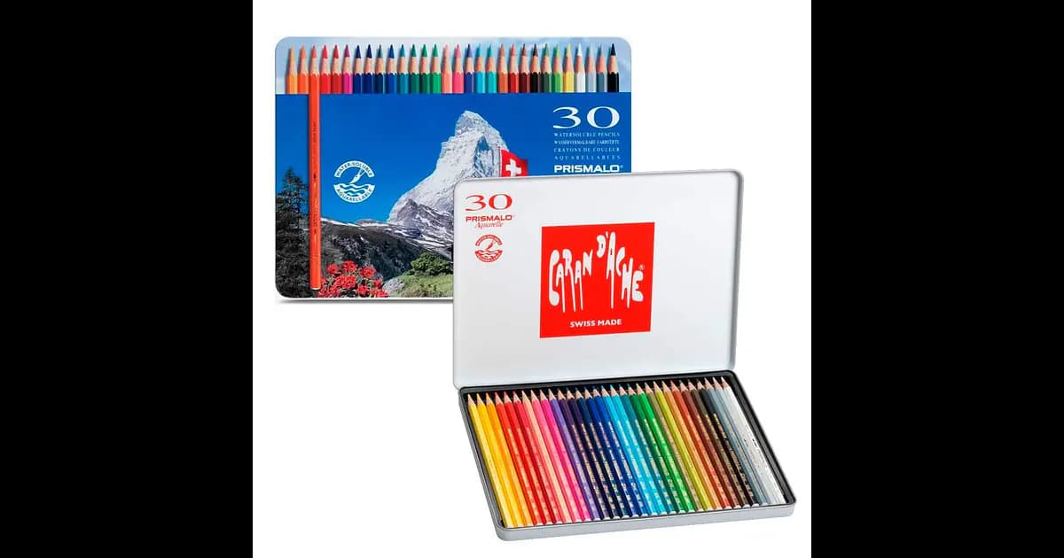 Caran d'Ache Lápis de Cor Prismalo Aquarelle Cx. Metálica 30 Un.