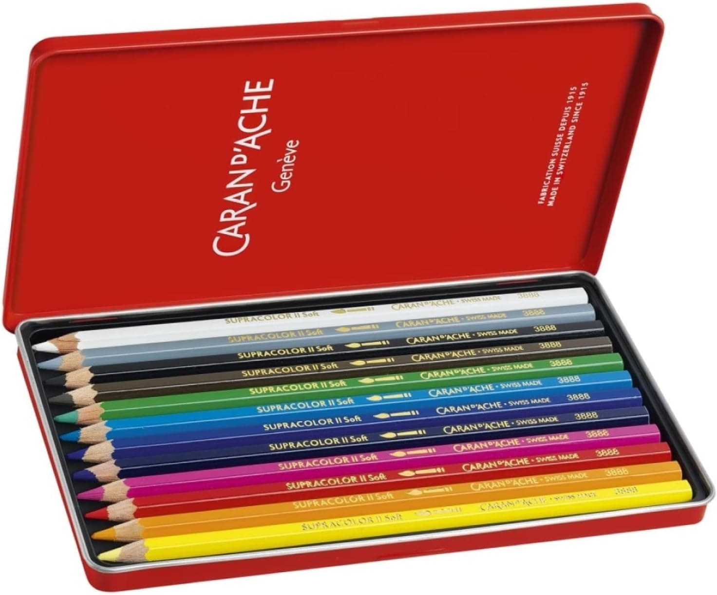 Caran d'Ache Lápis de Cor Supracolor Soft Cx. Metálica 12 Un.