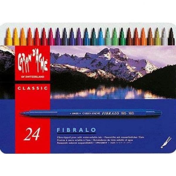 Carand'ache Canetas de Feltro Fibralo Aguarelavel Cx. Metálica 24 Un.
