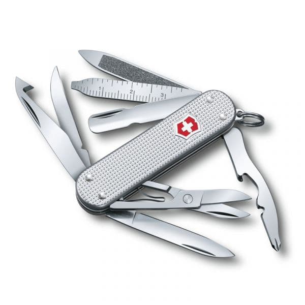 Victorinox Canivete Suíço Mini Champ com Cabo Pequeno Alox 0,6381 com 15 Funções, Incluindo Descascamento de Laranja e Remoção de Cutículas