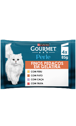 Ração Húmida Purina Gourmet Perle Gelatina 4x85g