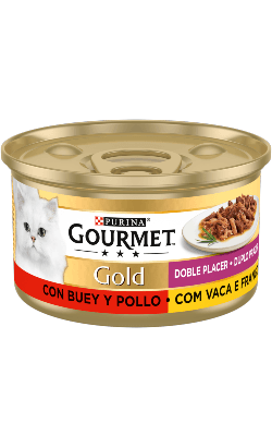 Ração Húmida Purina Gourmet Gold Duplo Prazer Vaca & Frango 85g