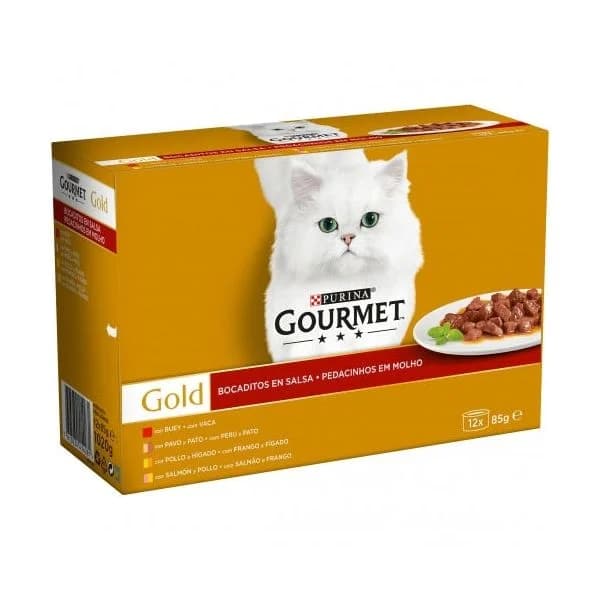 Ração Húmida Purina Gourmet Pack Purina Gourmet Gold Sortido Bocadinhos Molho 12x85g