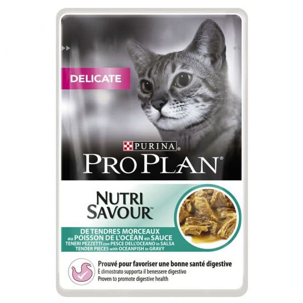 Ração Húmida Purina Pro Plan Nutri Savour Delicate Peixe do Oceano 6x 85g