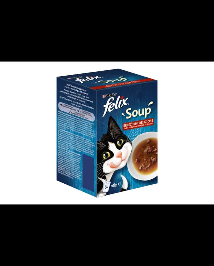 Ração Húmida Purina Felix Sopa Seleção Do Campo 6x48g