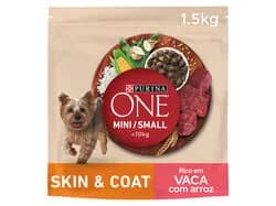ração para cão purina one mini para pele e pêlo com vaca 1.5kg