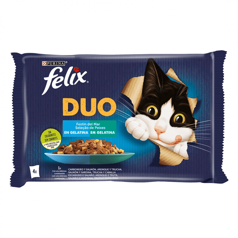 Felix Fantastic Duo Seleção Peixe 4x85Gr Ração Húmida para Gato - Campet