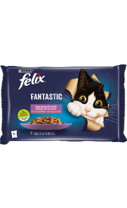 Felix Fantastic Seleção de Favoritos 4x85gr Ração Húmida para Gato - Campet