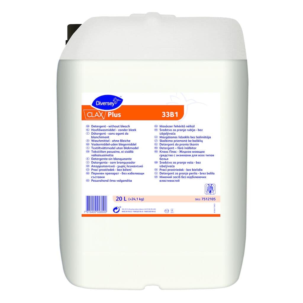 Diversey Clax Plus 33B1 – Detergente Enzimático para Roupa Delicada e de Cor