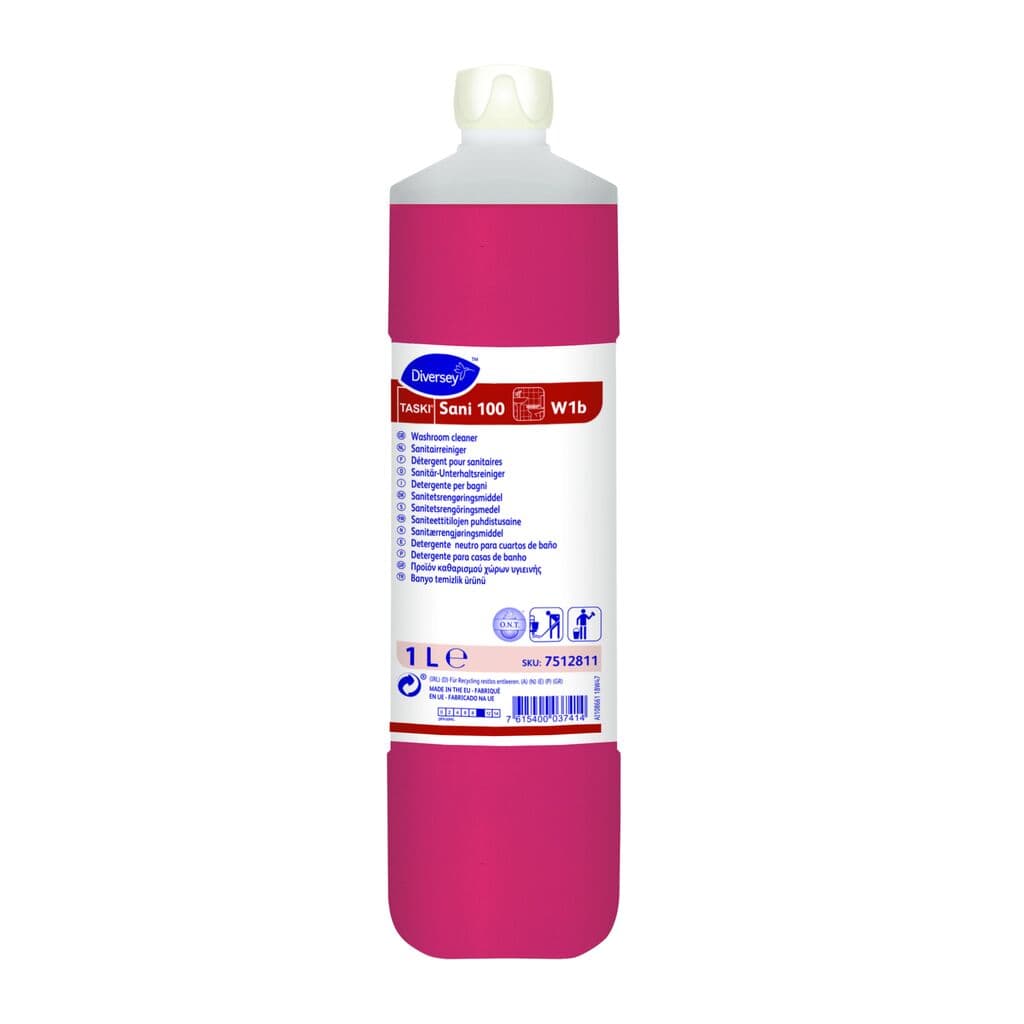 Diversey TASKI Sani 100 – Detergente para Limpeza de Casas de Banho com Neutralização de Odores 1L