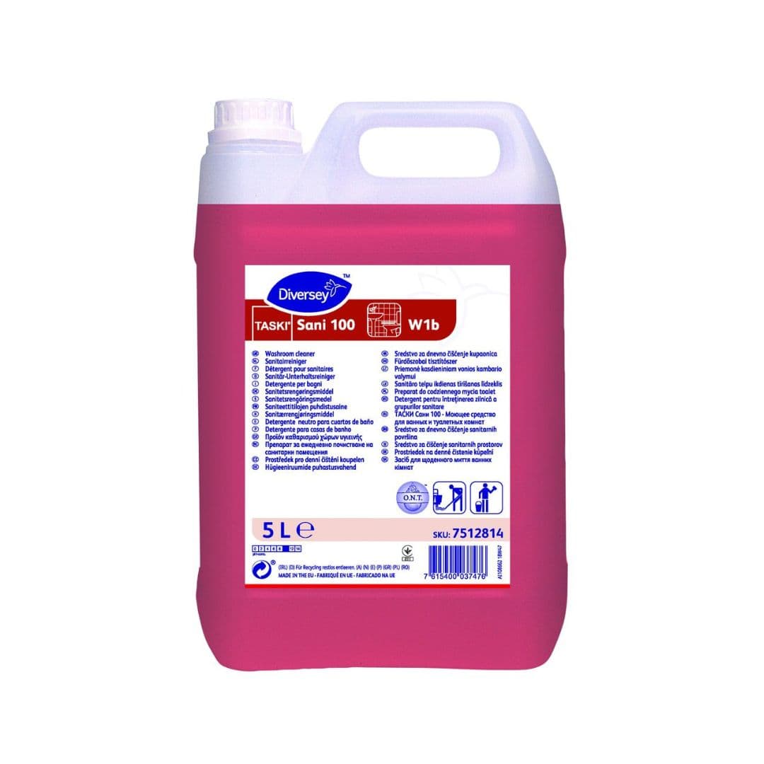 Diversey Sani 100 - Detergente para Casas de Banho com Ação Desincrustante e Neutralização de Odores 5L
