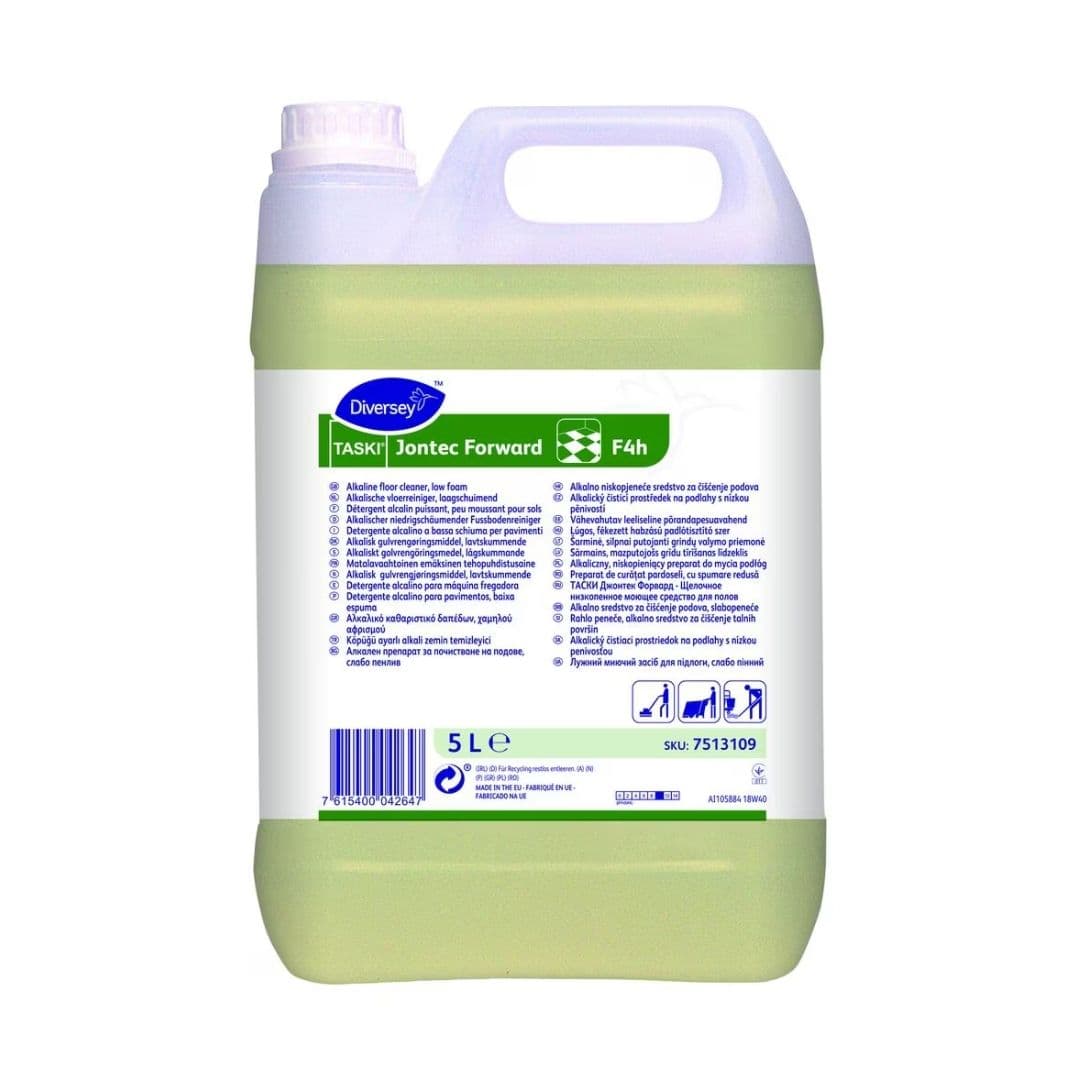 Diversey Jontec Forward - Detergente alcalino de baixa espuma para limpeza profunda de pavimentos 5L