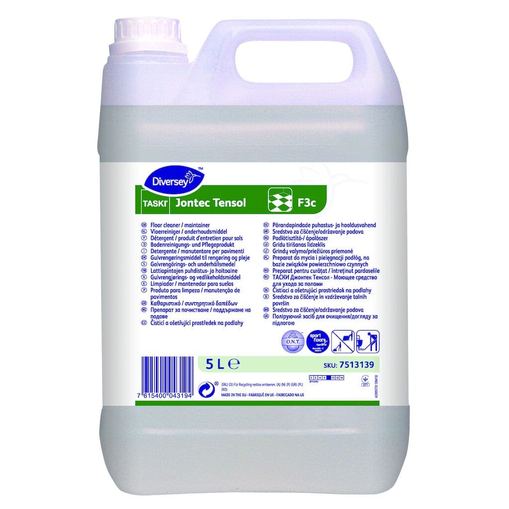 Diversey TASKI Jontec Tensol F3c – Detergente de Limpeza e Manutenção para Pavimentos sem Película 5L