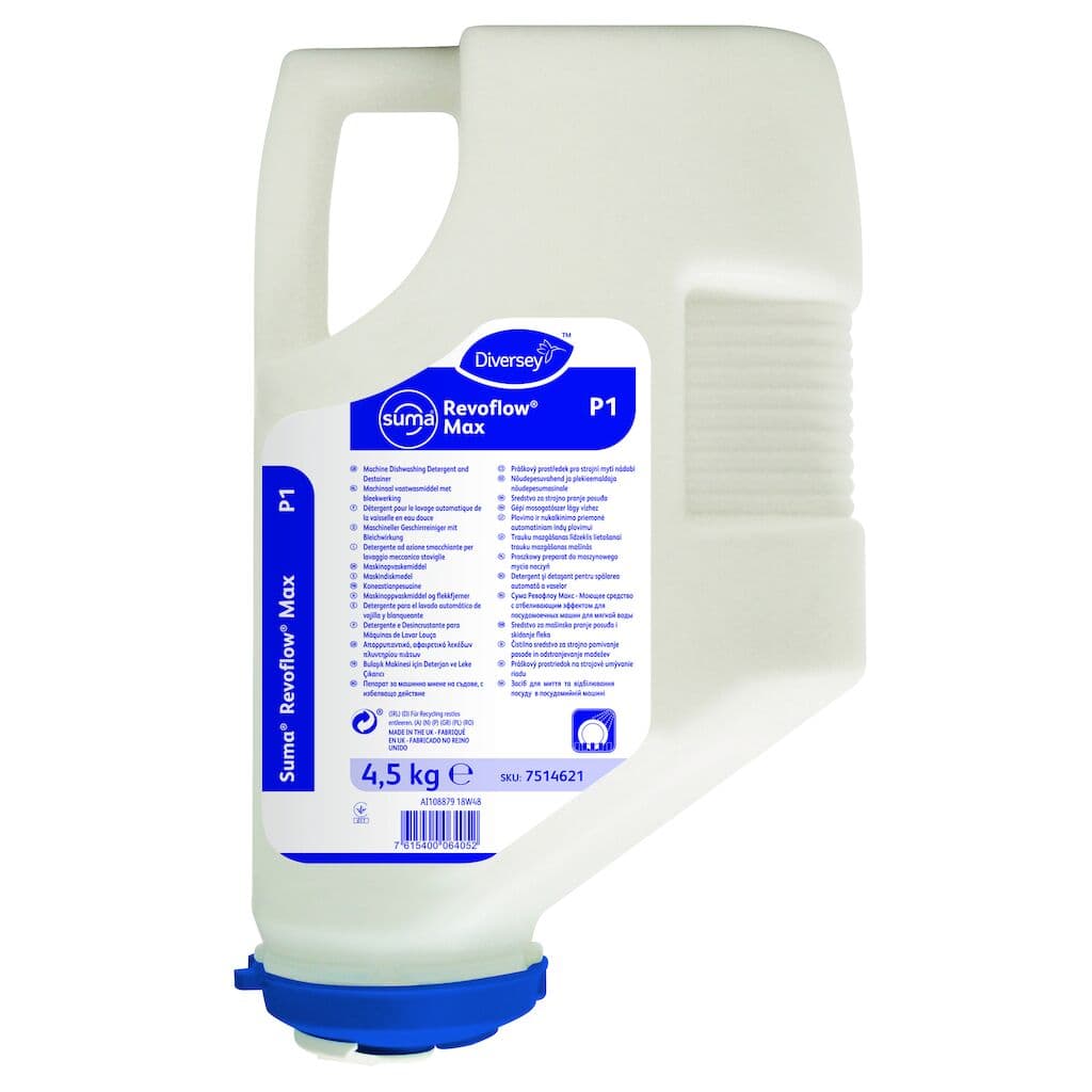 Diversey Suma Revoflow Max P1 – Detergente em Pó Clorado para Lava-Louça Profissional 4,5kg