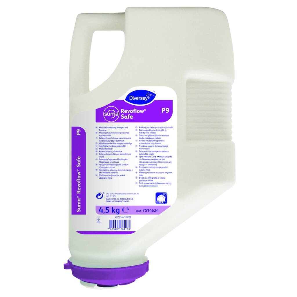 Diversey Suma Revoflow Safe P9 – Detergente Seguro para Alumínio em Lava-Louça Profissional 4,5kg