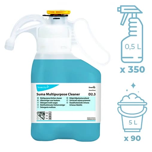 Diversey Suma Multipurpose Cleaner D2.3 – Detergente Multiusos Concentrado para Cozinhas 1,4L
