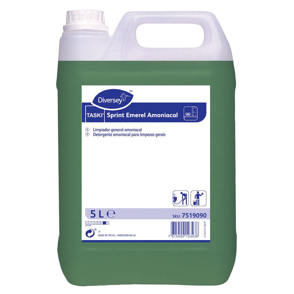TASKI Sprint Emerel Amoniacal – Detergente Amoniacal Desengordurante para Limpezas Gerais 5L