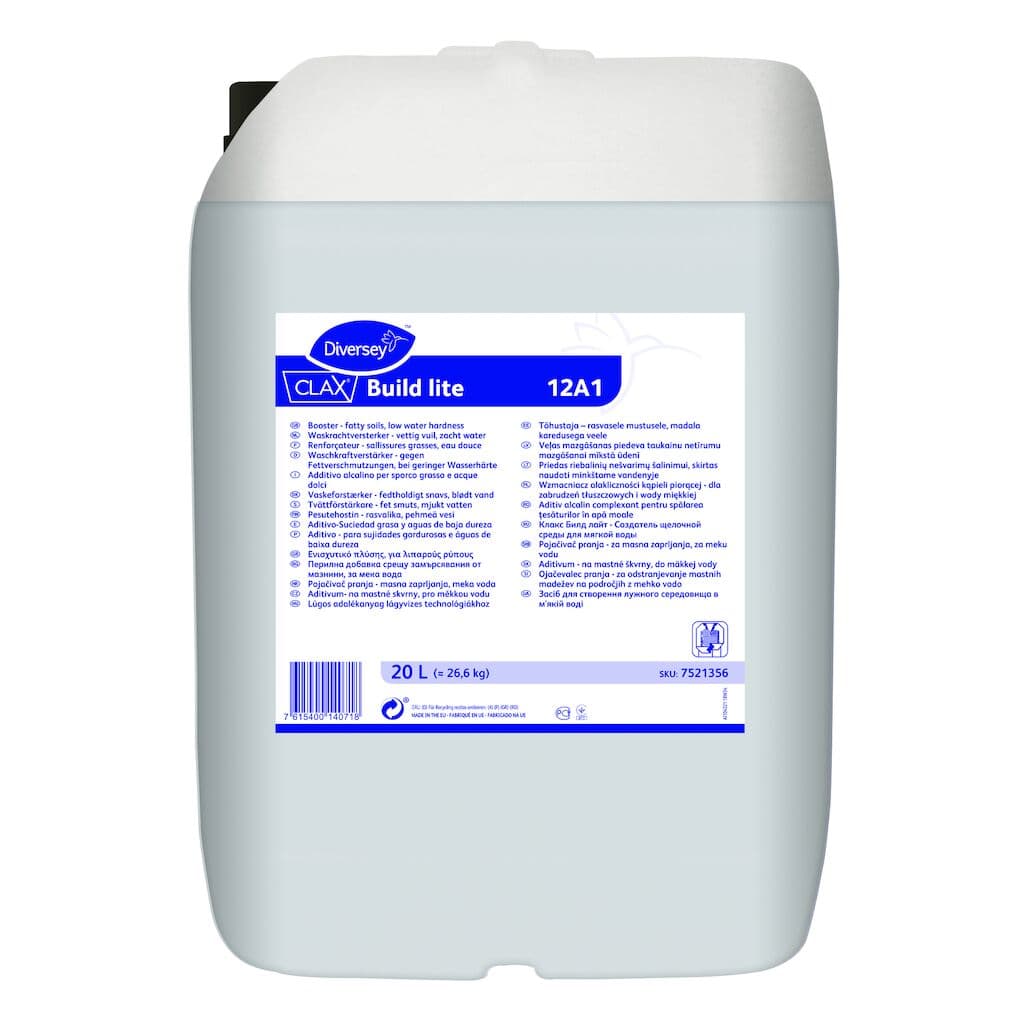 Diversey Clax Build Lite – Aditivo Alcalino Sequestrante para Lavandaria Profissional