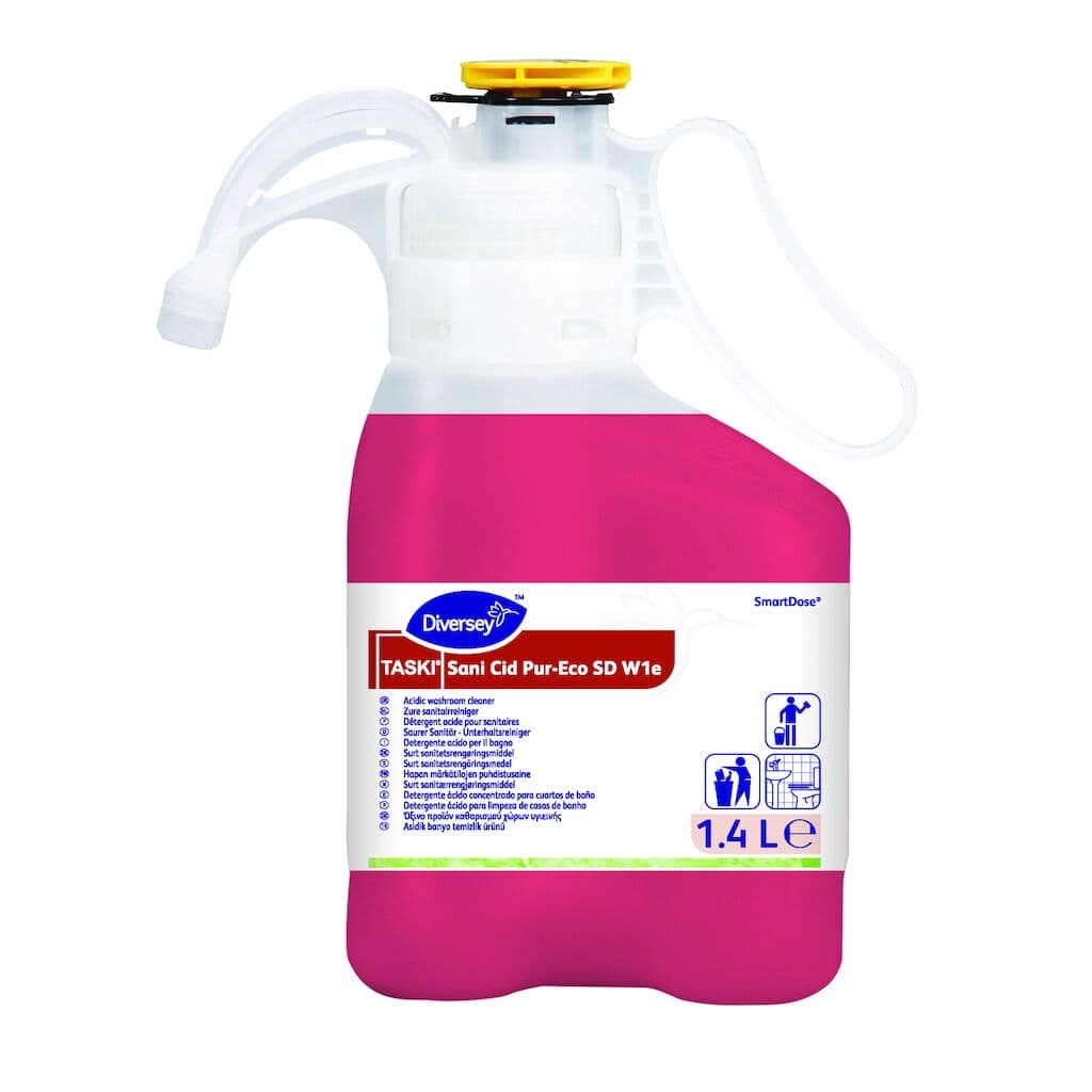 Diversey TASKI Sani Cid Pur-Eco SmartDose® W1e – Detergente Ácido Ecológico para Casas de Banho 1,4L