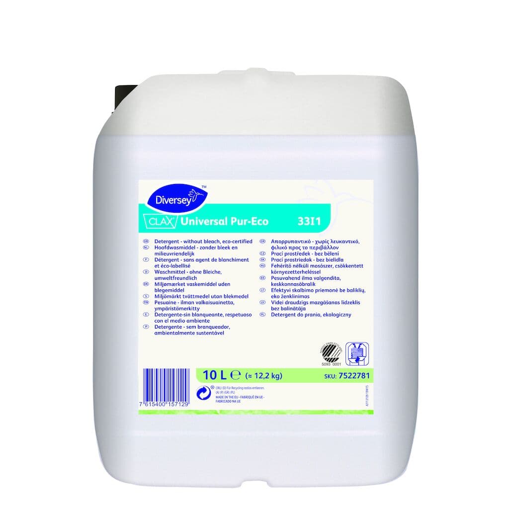 Diversey Clax Universal Pur-Eco 33I1 – Detergente Ecológico para Roupa Delicada e de Cor 10L