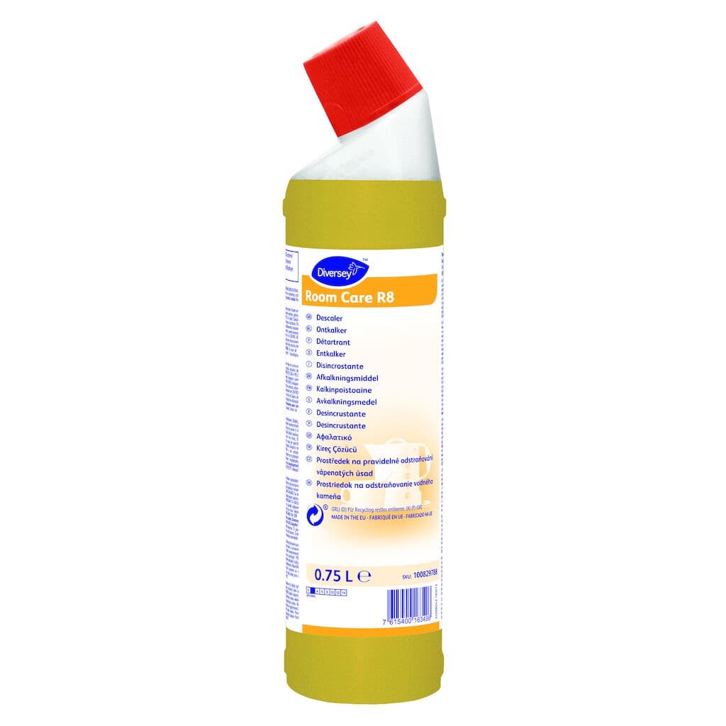 Diversey Room Care R8 – Descalcificante Profissional para Chaleiras, Máquinas de Café e Chuveiros 750ml