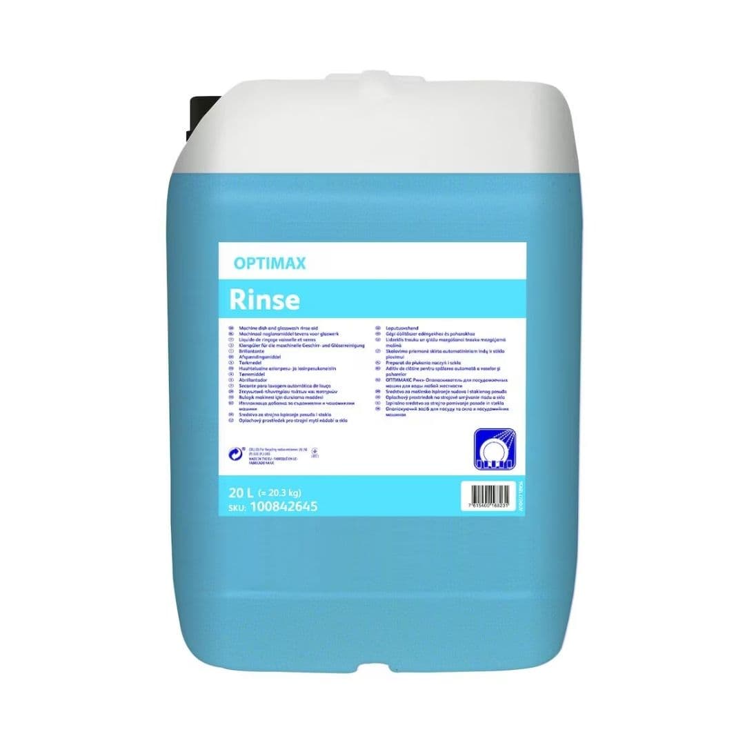 Diversey Optimax Rinse - Secante neutro de baixa espuma para máquinas de lavar louça